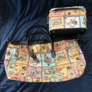 Winnie the Pooh Travel Set. A Travel Duffle & A Train Case (make up case)